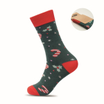 Paar kerst sokken met label om te personaliseren kleur groen