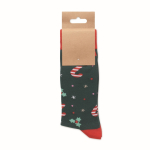 Paar kerst sokken met label om te personaliseren kleur groen vijfde weergave