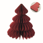 Vouwbaar papieren kerstornament in de vorm van een boom kleur rood