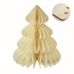 Vouwbaar papieren kerstornament in de vorm van een boom kleur beige