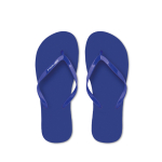 Plastic strandslippers in één kleur, personaliseerbaar kleur blauw weergave met bedrukking