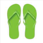 Plastic strandslippers in één kleur, personaliseerbaar kleur limoen groen