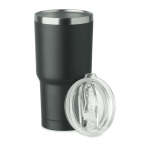 RVS glas met deksel en schuifgat 500ml kleur zwart