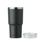 RVS glas met deksel en schuifgat 500ml kleur zwart zesde weergave