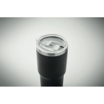 RVS glas met deksel en schuifgat 500ml kleur zwart achtste weergave