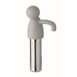 Roestvrijstalen thee-infuser in de vorm van een mannetje van silicone kleur grijs derde weergave