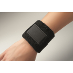 Polsband voor sport, polyester-katoen met personaliseerbaar patch kleur zwart foto bekijken vijfde weergave