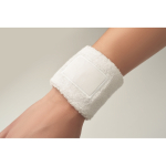 Polsband voor sport, polyester-katoen met personaliseerbaar patch kleur wit foto bekijken vijfde weergave