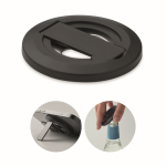 Ronde magnetische iPhone® houder met flessenopener kleur zwart