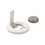 Ronde magnetische iPhone® houder met flessenopener kleur wit tweede weergave