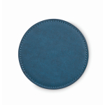 Ronde kunstleren onderzetter, personaliseerbaar kleur marineblauw tweede weergave