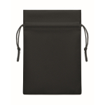 Kleine unicolor RPET touwzak voor geschenken 20x30cm kleur zwart tweede weergave