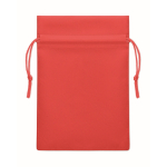 Kleine unicolor RPET touwzak voor geschenken 20x30cm kleur rood tweede weergave