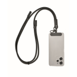 Mobiel lanyard met laad- en datakabel kleur zwart tweede weergave