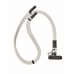 Mobiel lanyard met laad- en datakabel kleur wit