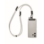 Mobiel lanyard met laad- en datakabel kleur wit tweede weergave