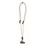 Mobiel lanyard met laad- en datakabel kleur wit derde weergave