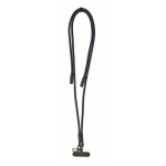 Mobiel lanyard met laad- en datakabel kleur marineblauw derde weergave
