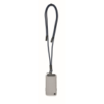 Mobiel lanyard met laad- en datakabel kleur marineblauw