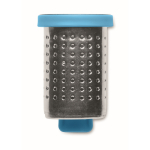 Stalen thee-infuser met plastic haakje kleur turkoois vierde weergave