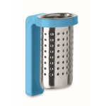 Stalen thee-infuser met plastic haakje kleur turkoois zesde weergave