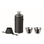 RVS flacon met 2 shotglazen 230ml en 20ml kleur zwart tweede weergave