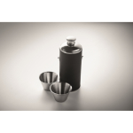RVS flacon met 2 shotglazen 230ml en 20ml kleur zwart foto bekijken derde weergave