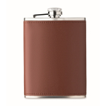 RVS flacon met imitatieleren coating 200ml kleur bruin vierde weergave