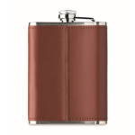 RVS flacon met imitatieleren coating 200ml kleur bruin vijfde weergave