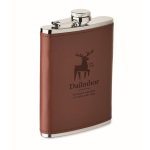 RVS flacon met imitatieleren coating 200ml kleur bruin hoofdweergave