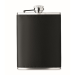 RVS flacon met imitatieleren coating 200ml kleur zwart vierde weergave