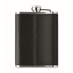 RVS flacon met imitatieleren coating 200ml kleur zwart vijfde weergave
