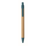 Balpen met bamboe mechanisme en tarwegras, blauwe inkt kleur blauw derde weergave