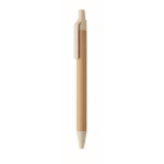 Balpen met bamboe mechanisme en tarwegras, blauwe inkt kleur beige