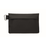 Polyester PU toilettas organizer met karabijnhaak aan de zijkant kleur zwart tweede weergave