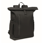 Roll-top rugzak voor laptop met trolleyriem 15'' kleur zwart