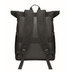 Roll-top rugzak voor laptop met trolleyriem 15'' kleur zwart vijfde weergave