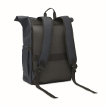 Roll-top rugzak voor laptop met trolleyriem 15'' kleur blauw tweede weergave