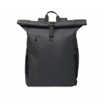 Roll-top rugzak voor laptop met trolleyriem 15'' kleur blauw vierde weergave