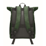 Roll-top rugzak voor laptop met trolleyriem 15'' kleur donkergroen vijfde weergave