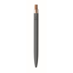 Gerecycled aluminium balpen met bamboeknop, blauwe inkt kleur donkergrijs zesde weergave