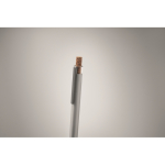 Gerecycled aluminium balpen met bamboeknop, blauwe inkt kleur mat zilver foto bekijken tweede weergave