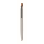 Gerecycled aluminium balpen met bamboeknop, blauwe inkt kleur mat zilver vierde weergave