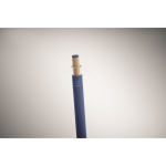 Gerecycled aluminium balpen met bamboeknop en blauwe inkt kleur blauw foto bekijken derde weergave