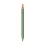 Gerecycled aluminium balpen met bamboeknop en blauwe inkt kleur mintgroen zesde weergave