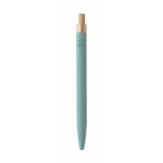 Gerecycled aluminium balpen met bamboeknop en blauwe inkt kleur lichtblauw zesde weergave