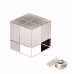 Elegante glazen trofee in de vorm van een kubus om te personaliseren kleur doorzichtig weergave met bedrukking