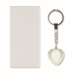Glazen sleutelhanger in de vorm van een hart om te personaliseren kleur doorzichtig tweede weergave