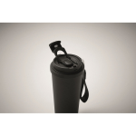 Gerecycled RVS glas met deksel en rietje 2-in-1 500ml kleur zwart foto bekijken derde weergave