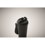 Gerecycled RVS glas met deksel en rietje 2-in-1 500ml kleur zwart foto bekijken vierde weergave